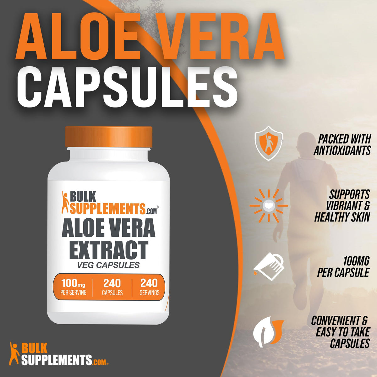 BulkSupplements Aloe Vera Extract Capsules - 240 Vegetarian Capsules - image 3