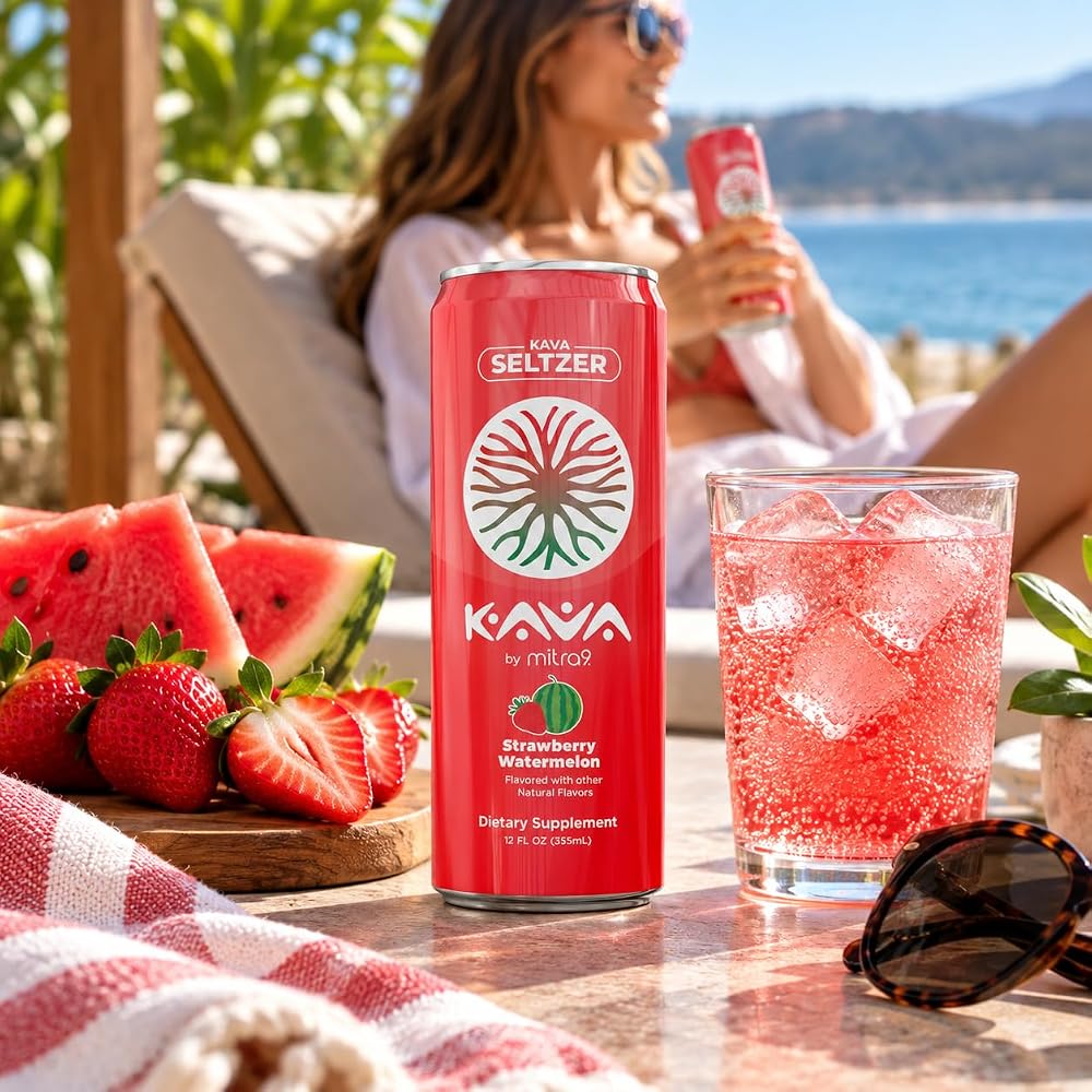 Mitra9 Strawberry Watermelon Sparkling Kava Drink