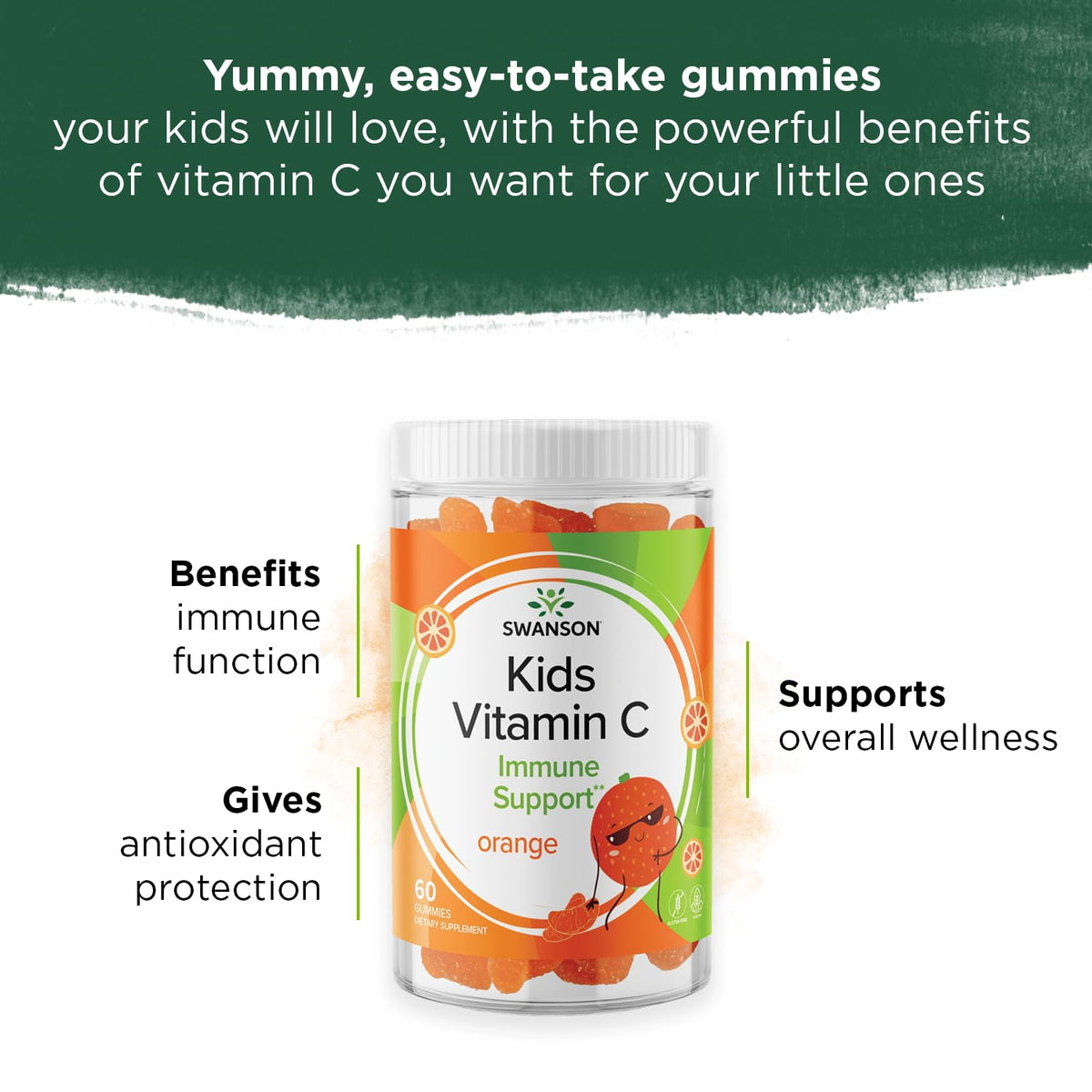 Swanson Kids Vitamin C Gummies Immune Support Orange - 60 Gummies - image 2