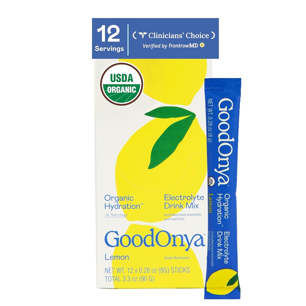 GOODONYA Organic Hydration Electrolyte Drink Mix - 12 Stick Packs