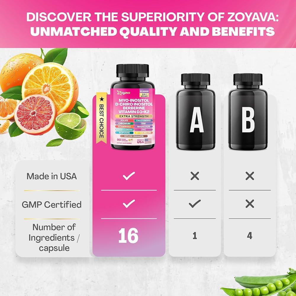 Zoyava Myo Inositol Supplement 750mg - 180 Capsules (2 Pack) - image 5