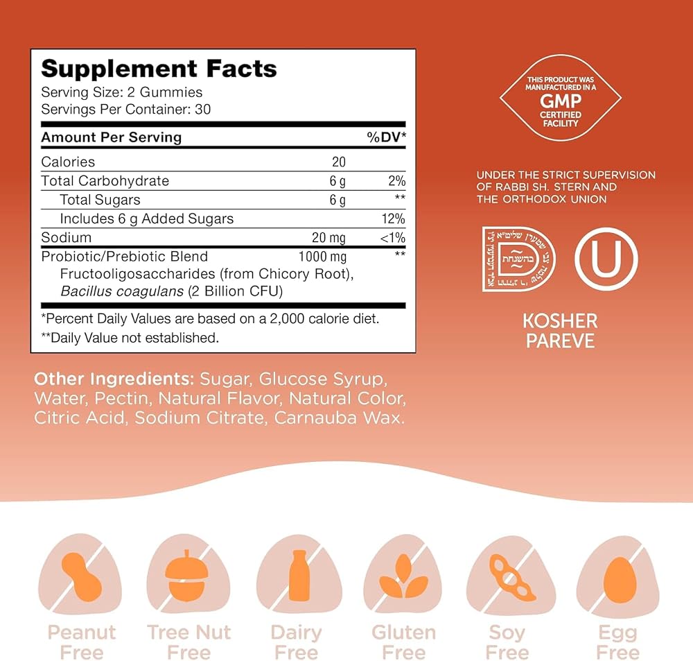 Zahler Chapter One Probiotic Gummies Raspberry Orange - 60 Count - image 2