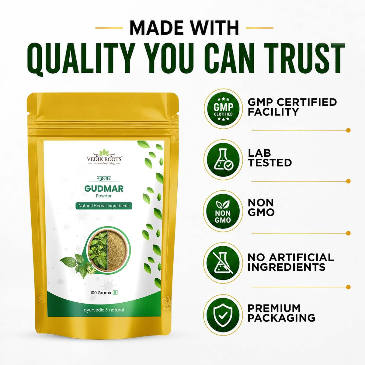 VEDIKROOTS Gudmar Powder - an Ayurvedic Solution for Effectively - image 8