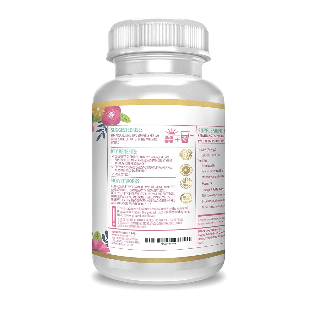 ACTIF Complete Prenatal DHA with Omega-3 - 90 Softgels - image 2