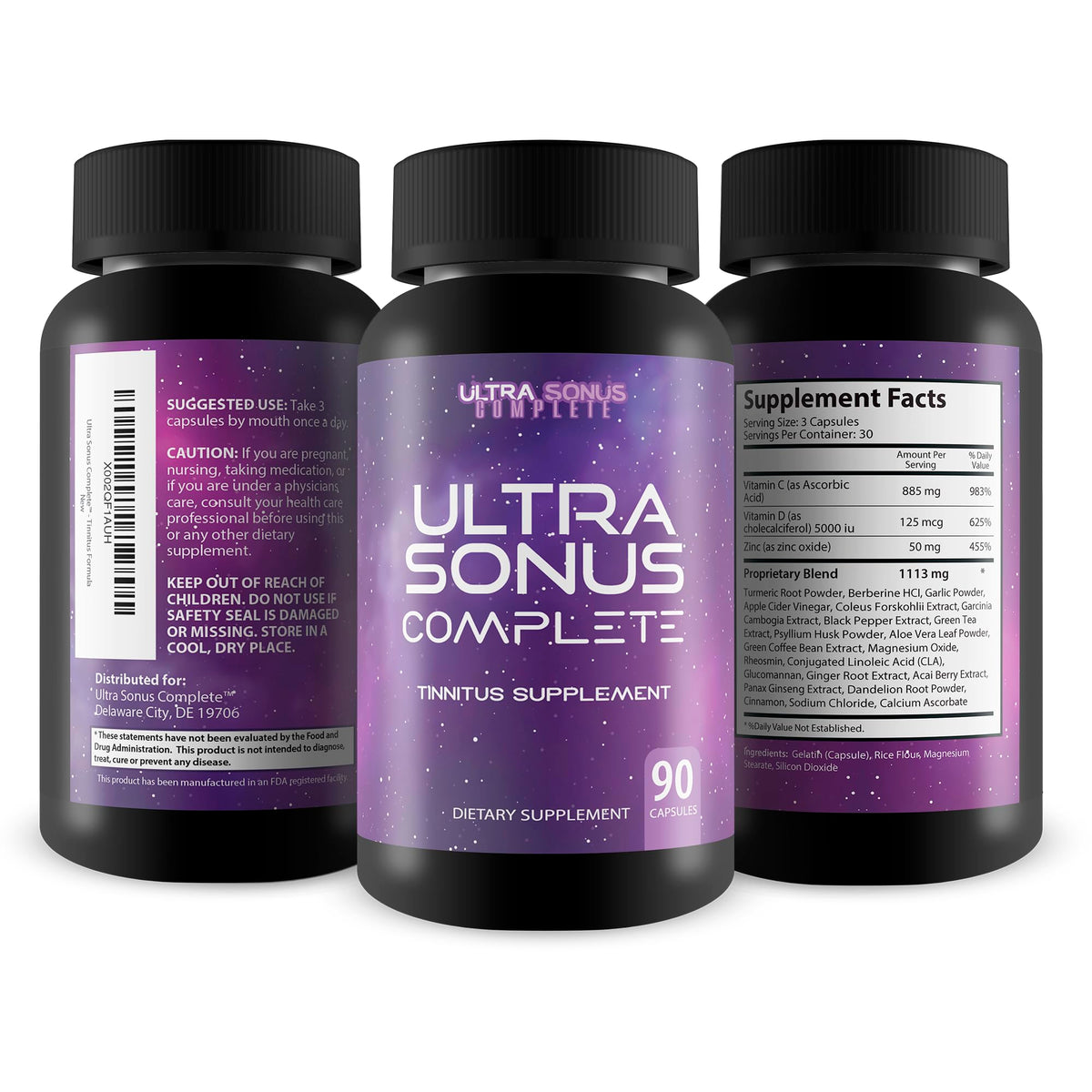 Ultra Sonus Complete Tinnitus Supplement Herbal Formula - 90 Capsules - image 4