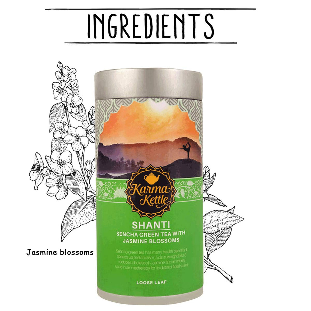Karma Kettle Shanti Sencha Green Tea with Jasmine Blossoms - 75g - image 3