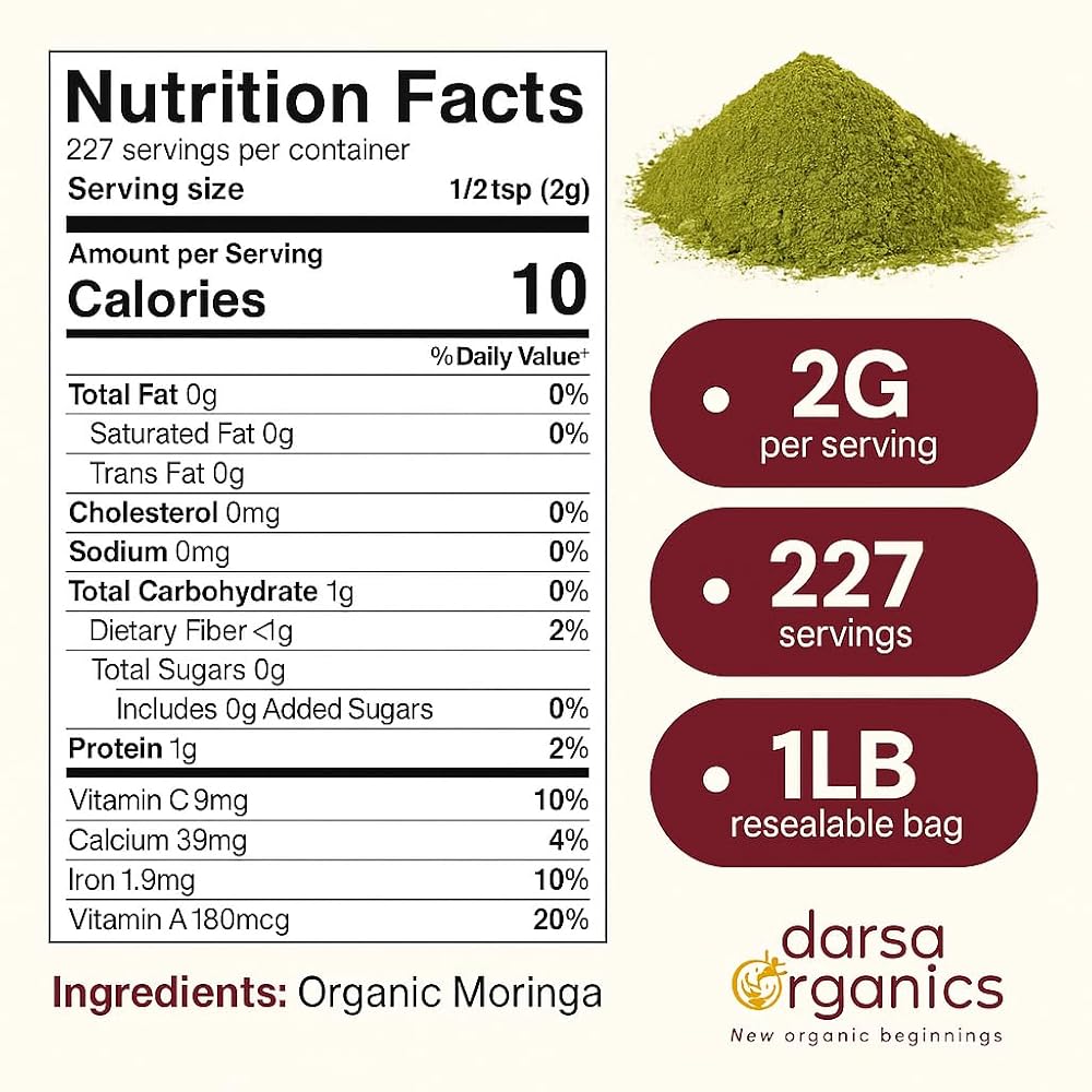 Darsa Organics Moringa Powder - 1 lb - image 3