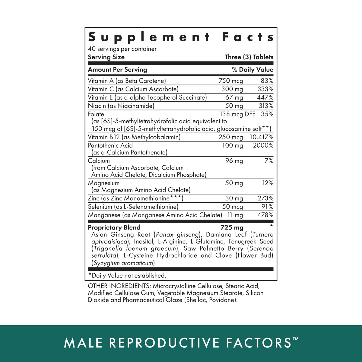 Michael's Male Reproductive Factors - 120 Tablets - image 2