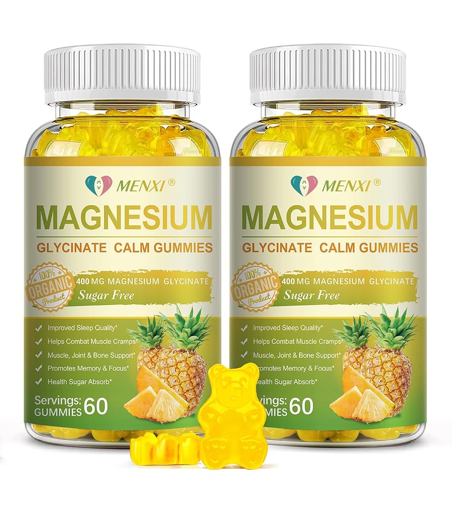 MENXI Magnesium Gummies 600mg per Serving-Magnesium Glycinate 400mg