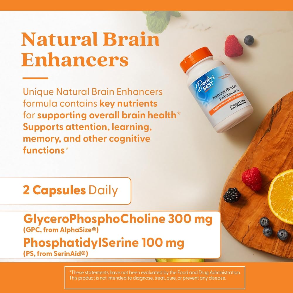 Doctor's BEST Natural Brain Enhancers - 60 Vegetarian Capsules - image 5