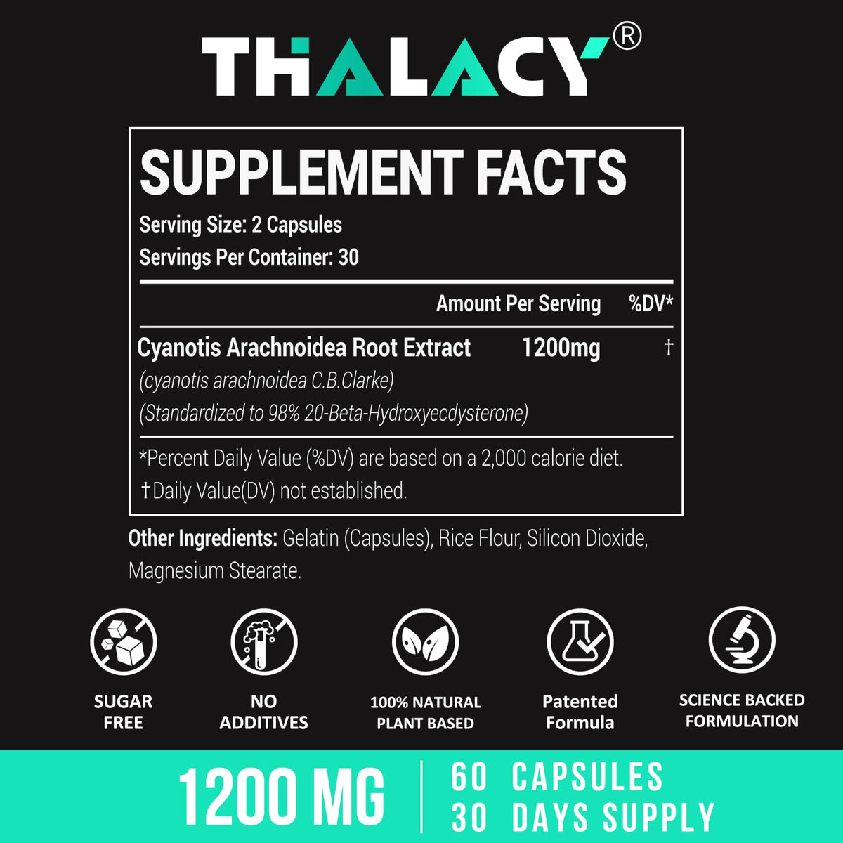 Thalacy 1200MG Beta Ecdysterone Supplement