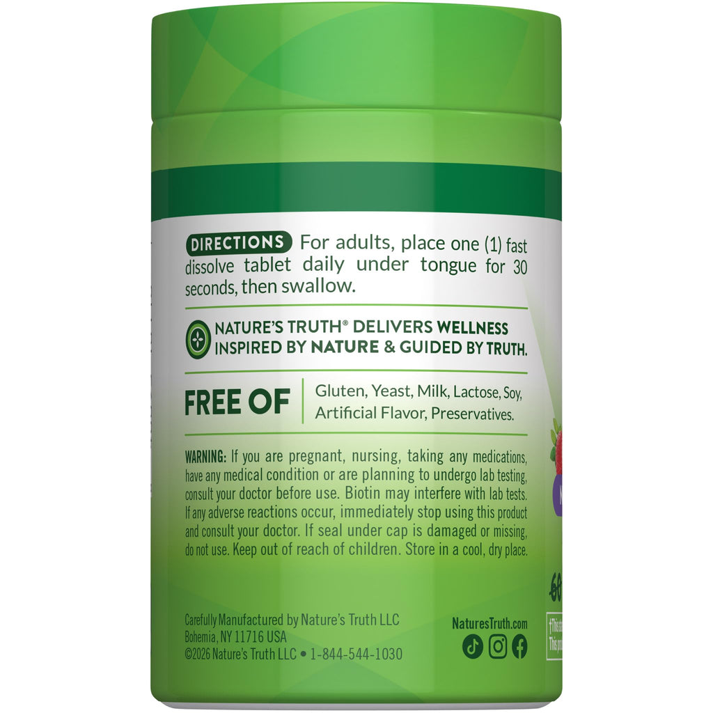Nature's Truth Biotin 5000 mcg - 78 Tablets - image 7