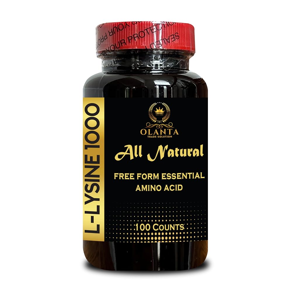OLANTA L-Lysine 1000 mg Amino Acid Immune Support - 100 Capsules