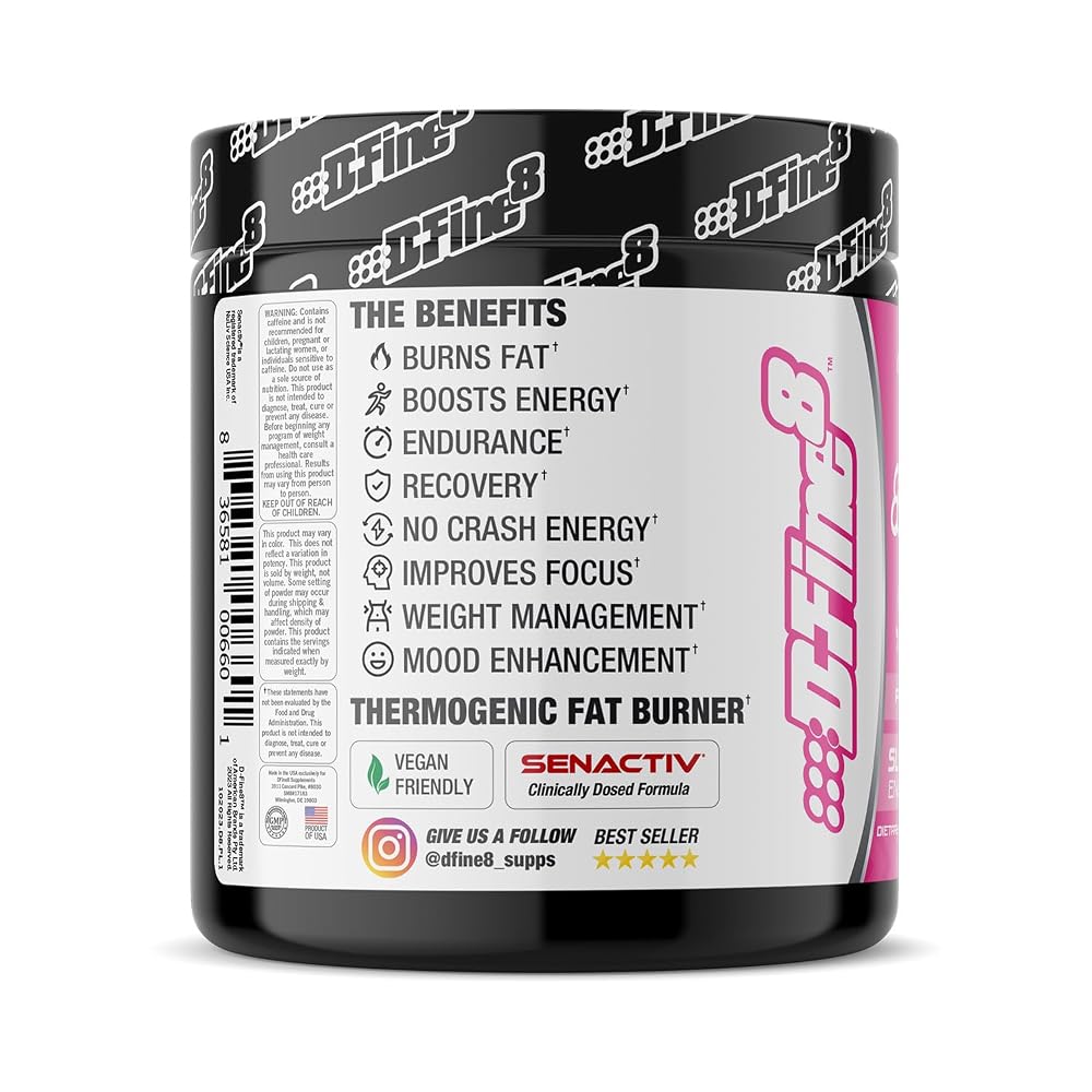 D-Fine8 PreWorkout Energy Powder & Shredding Supplement