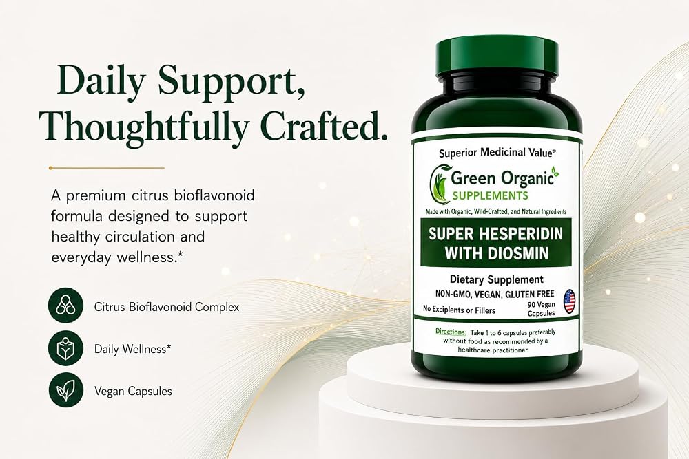 Green Organic Supplements Super Hesperidin with Diosmin - 90 Capsules - image 2