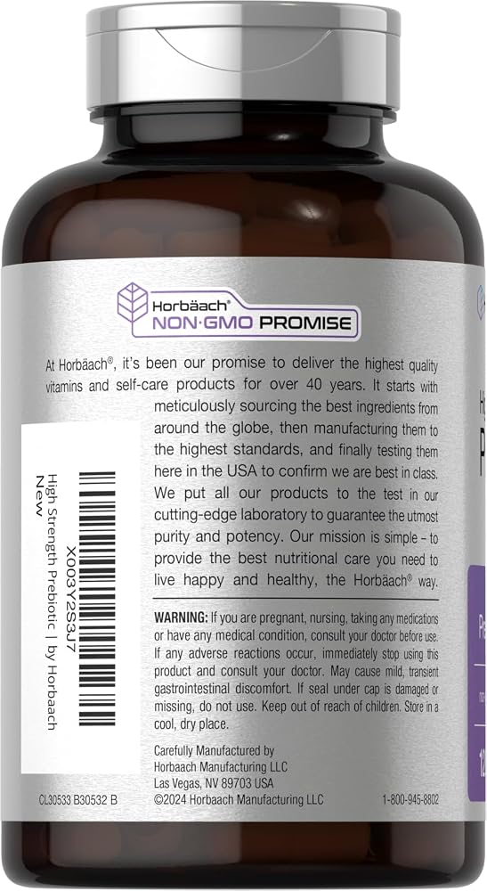 Horbäach Prebiotic for Men and Women - 120 Capsules - image 3