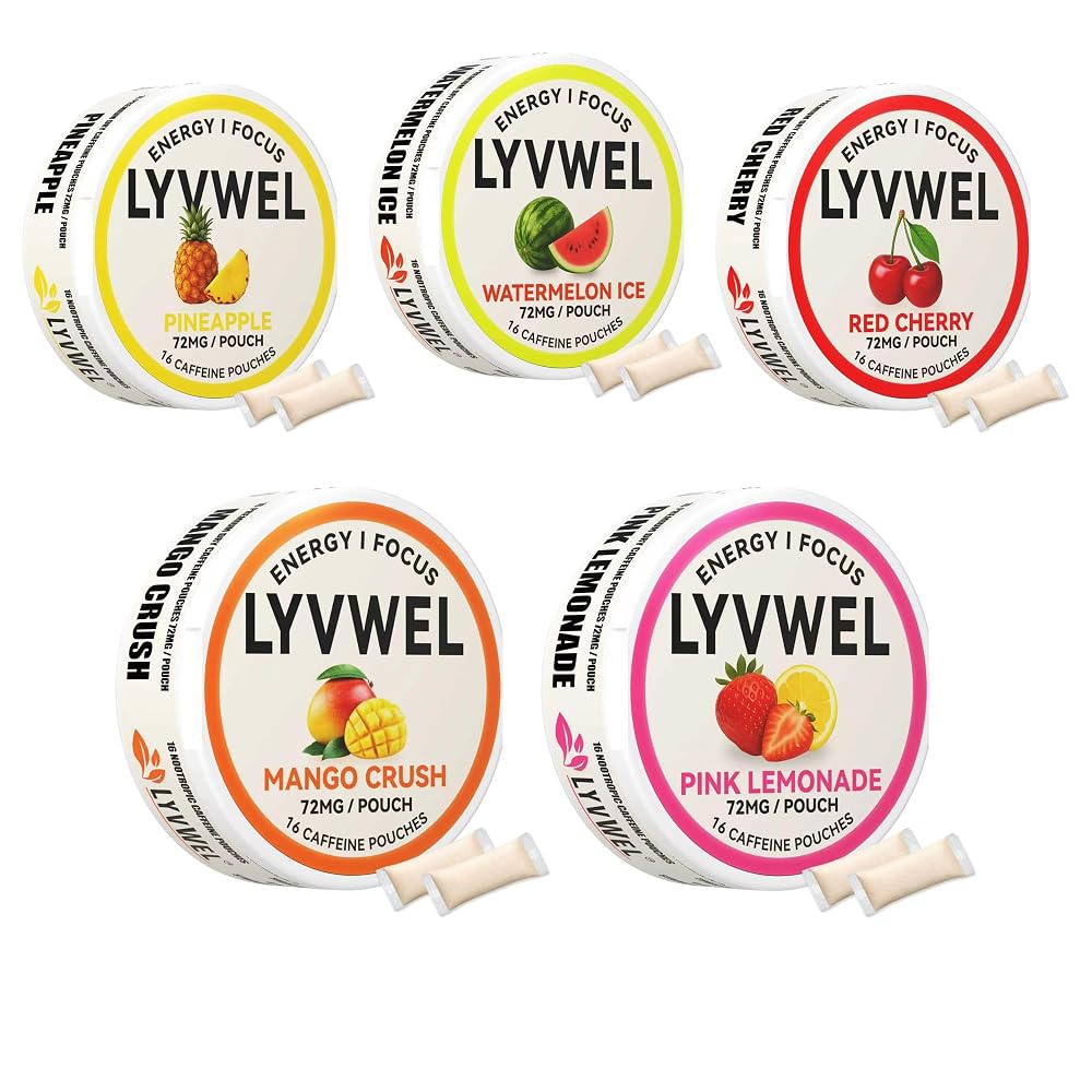 LyvWel 72mg Caffeine Energy Pouches