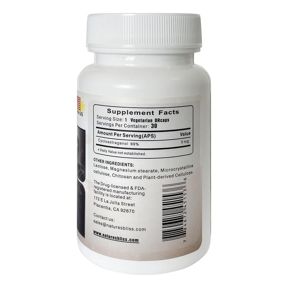 Nature'sbliss Cycloastragenol 99% 5mg - 180 Vegetarian Capsules - image 8
