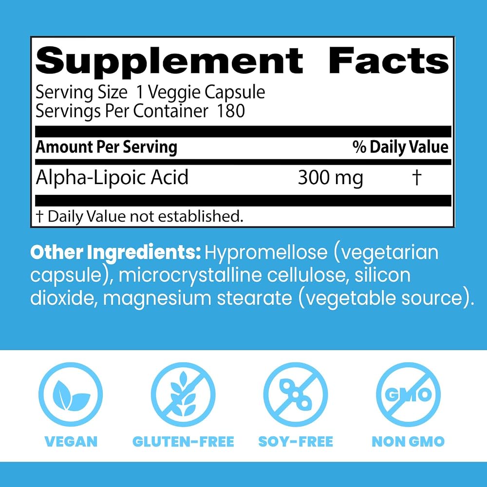 Doctor's BEST Alpha Lipoic Acid 300mg - 180 Vegetarian Capsules - image 3