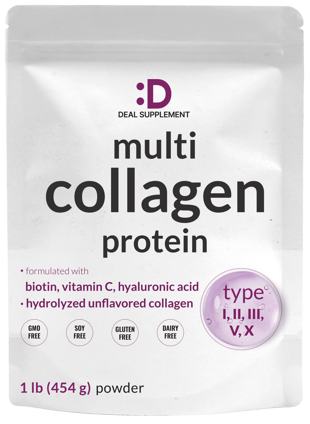 DEAL SUPPLEMENT Multi Collagen Protein Powder - 1 Pound