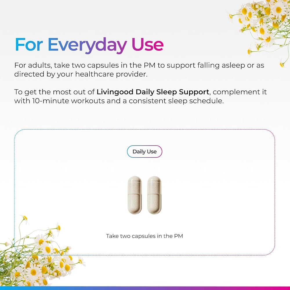 Livingood Daily Sleep Support Supplement 5 mg Melatonin - 60 Capsules - image 7