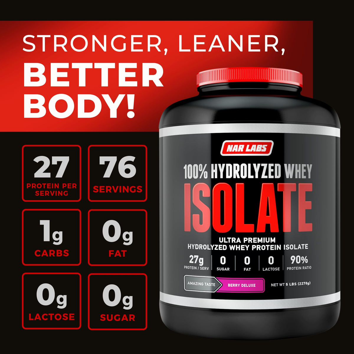 NAR LABS Hydrolyzed Whey Protein Isolate - 5 lbs - image 2