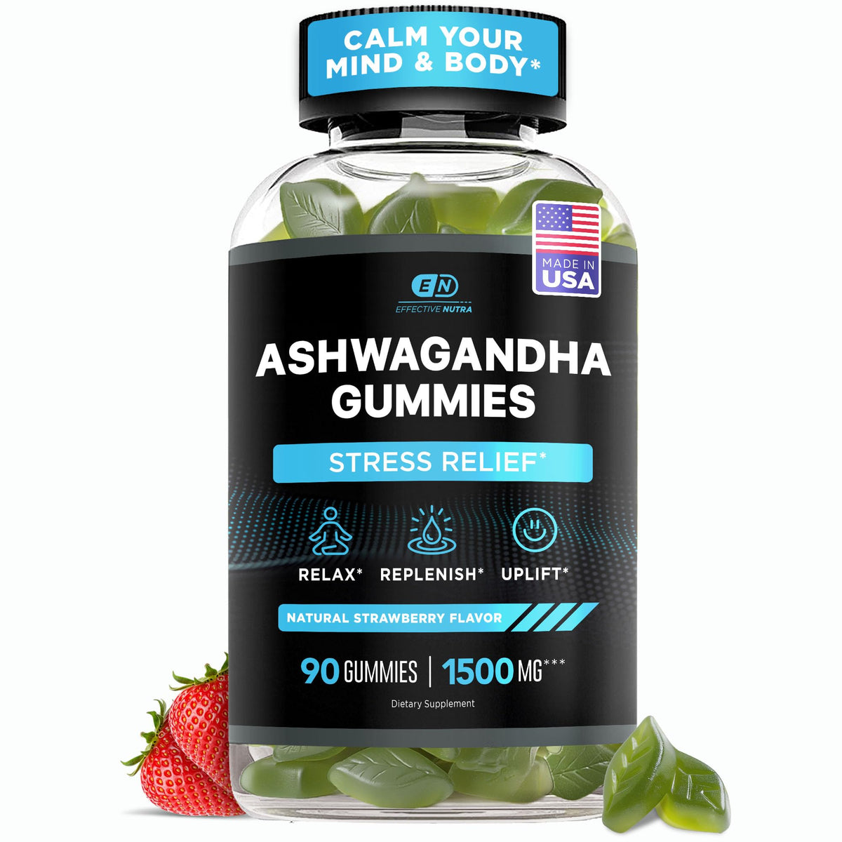 Effective Nutra Ashwagandha Gummies 1500mg - Stress Relief