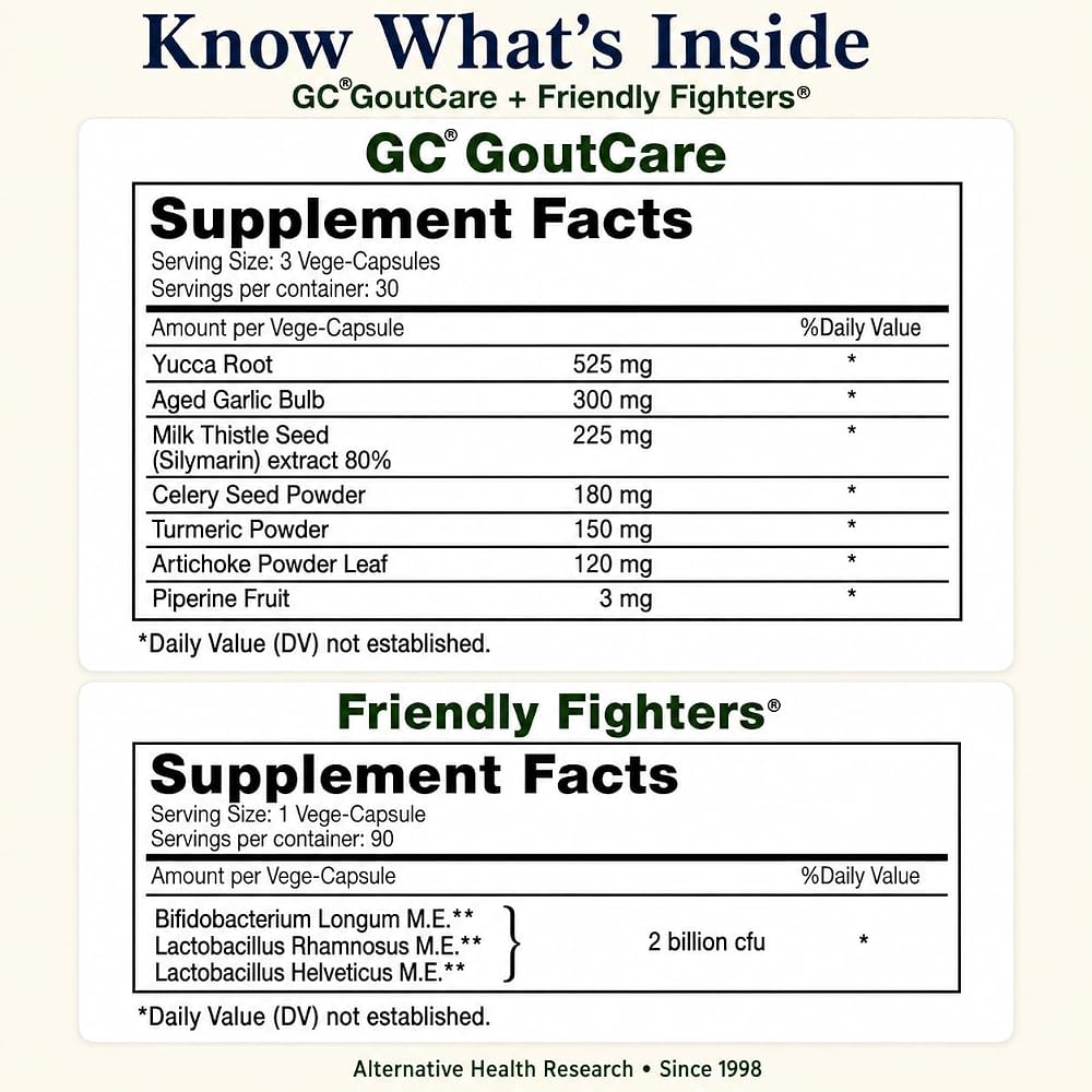 Alternative Health Research GC GoutCare & Friendly Fighters Probiotic - image 9