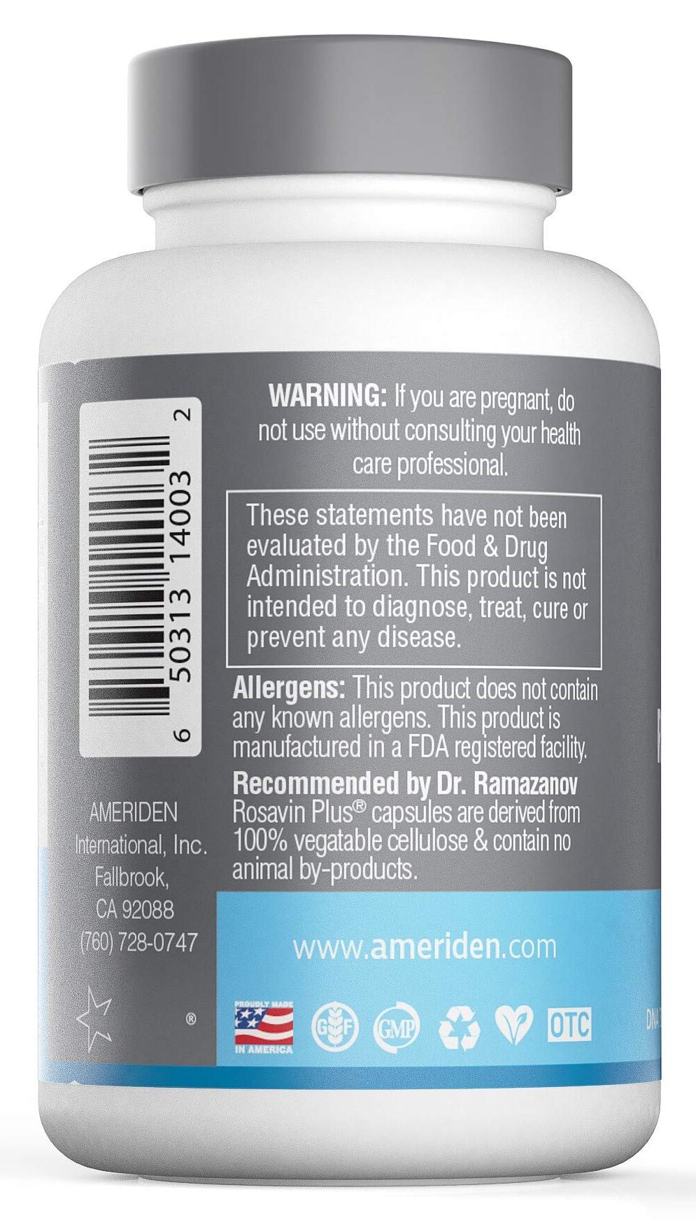 Ameriden Rosavin Plus Rhodiola Rosea 150mg Energy - 90 Capsules - image 3