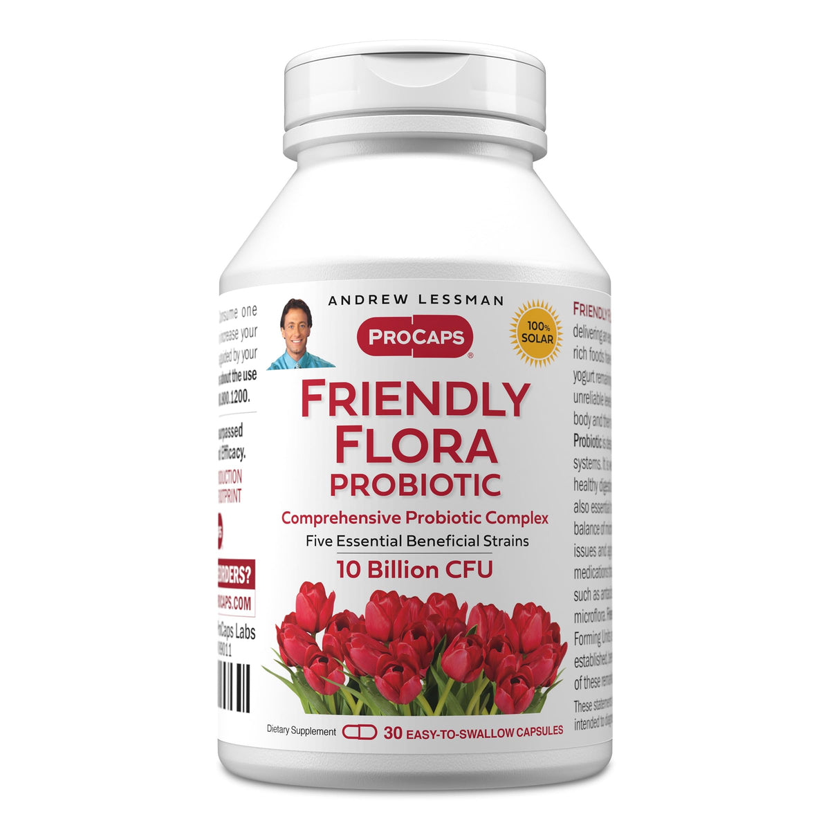 ANDREW LESSMAN Friendly Flora Probiotic Capsules - 10 Billion CFU