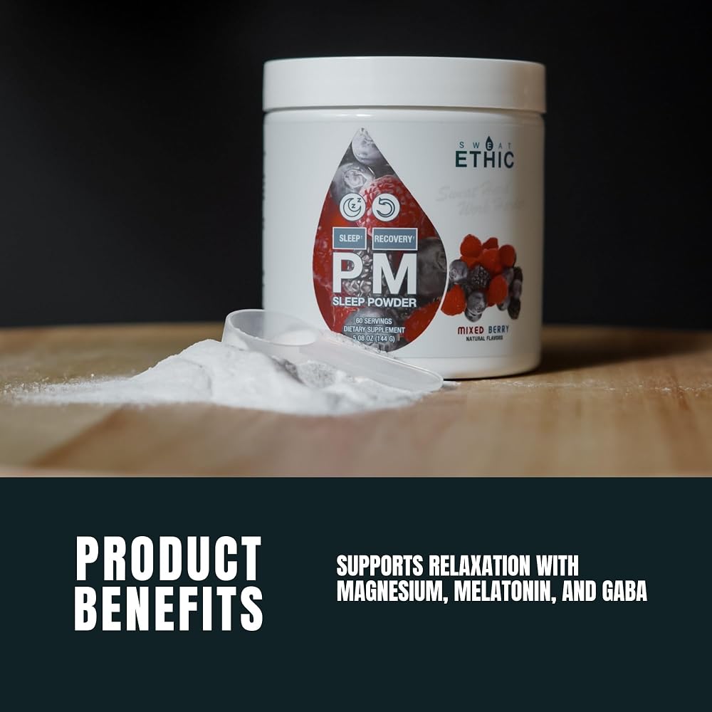Sweat Ethic PM Sleep Powder for Sleep Support - 60 Servings - image 2