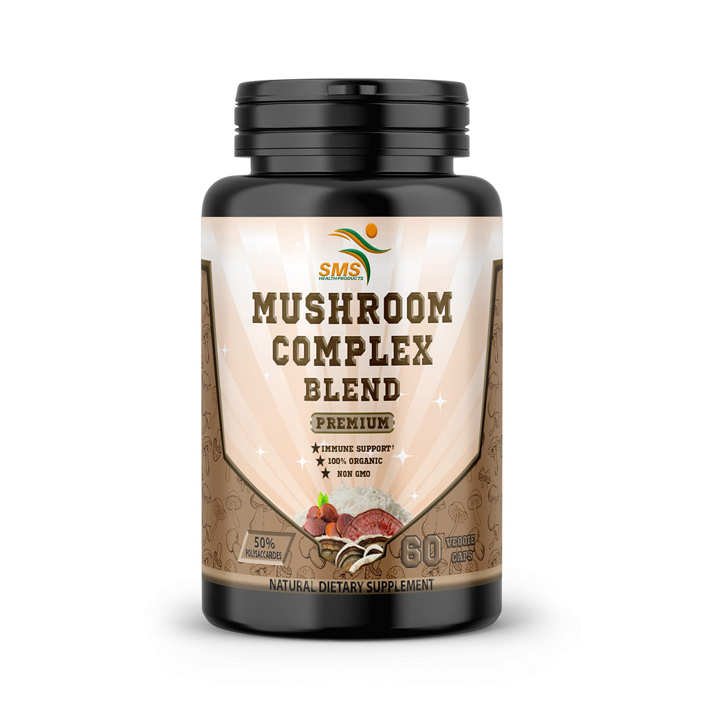SMSHEALTHPRODUCTS.com Mushroom Supplement Brain Support - 60 Vegetarian Capsules
