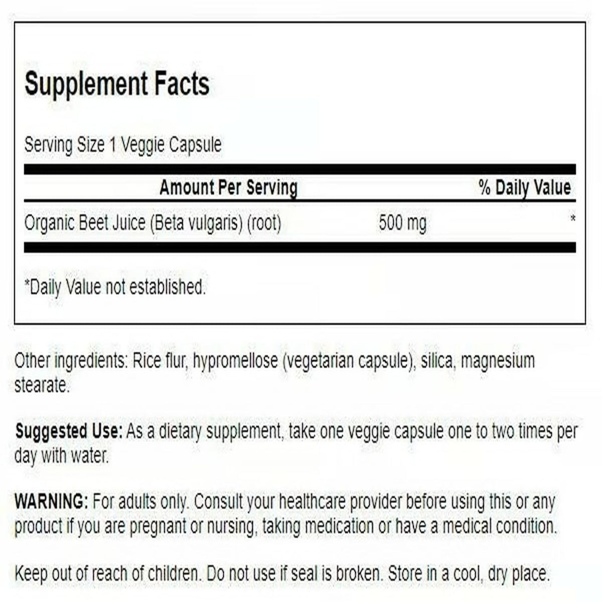 Swanson Organic Beet Juice Freeze Dried 500 mg - 120 Vegetarian Capsules - image 2