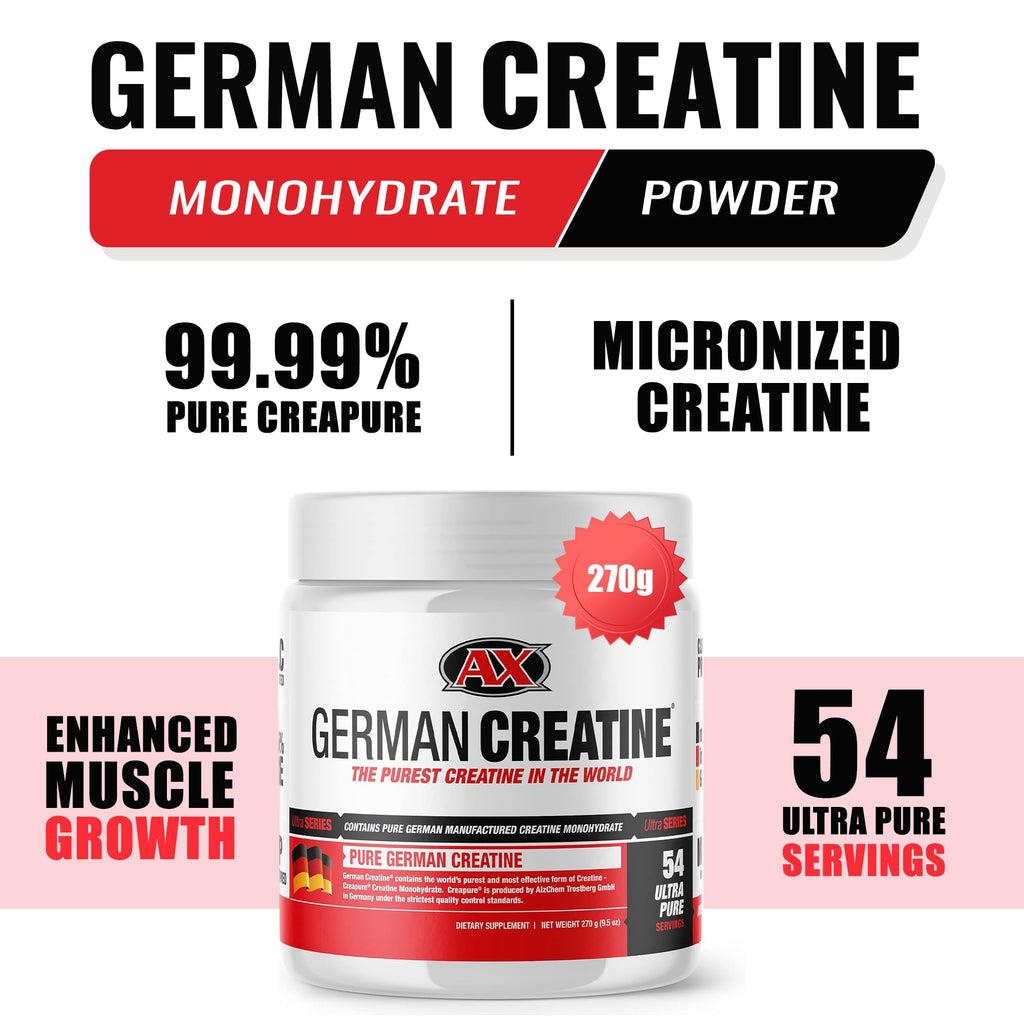 German Creatine Micronized Creatine Monohydrate Powder for Strength - 270g - image 2