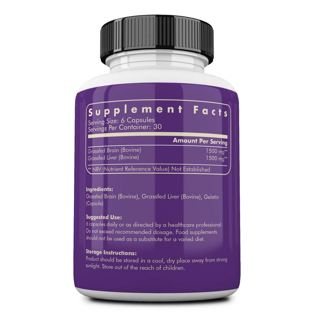 Ancestral Supplements Grass Fed Beef Brain with Liver - 180 Capsules - image 2