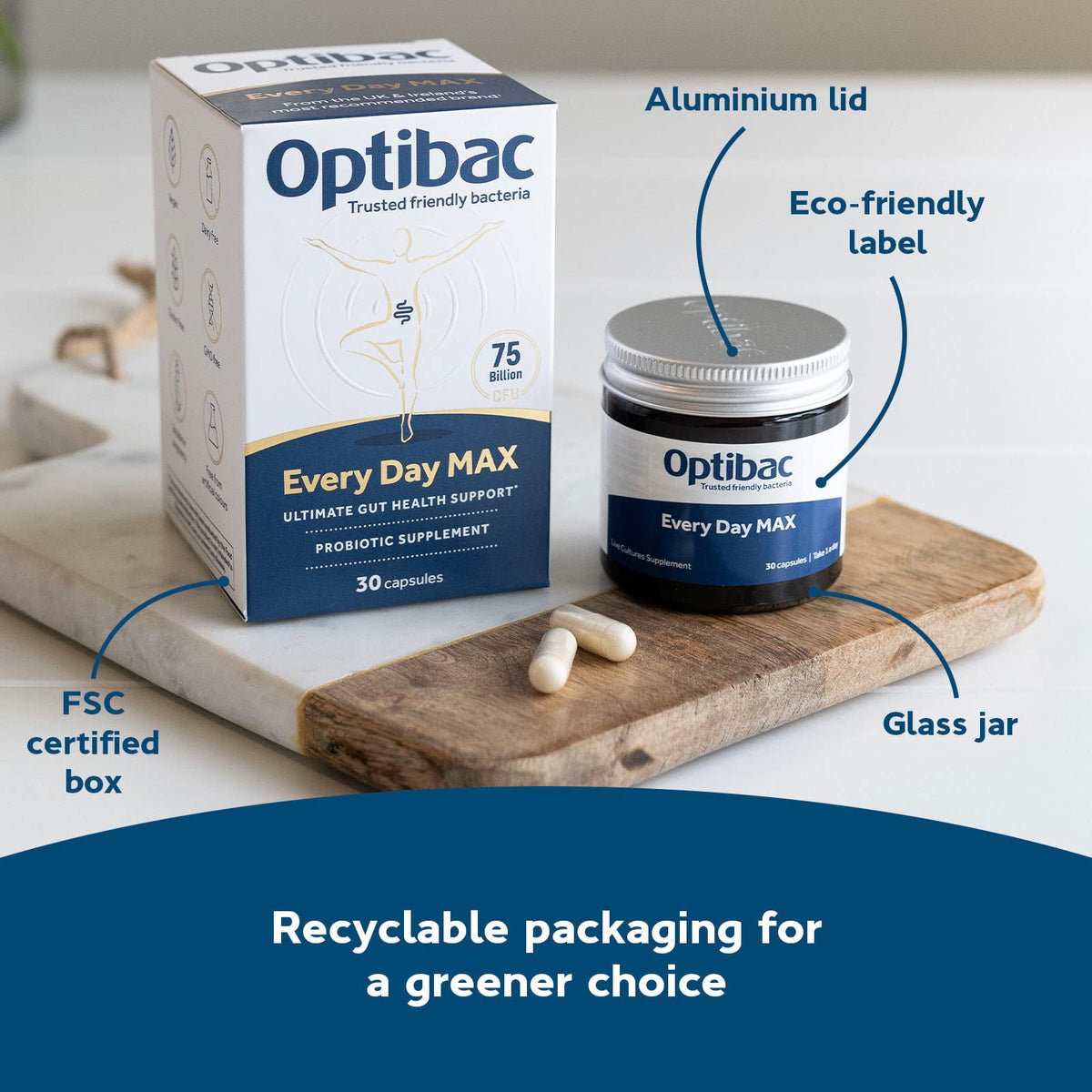 Optibac Every Day MAX Advanced Probiotic - 75 Billion CFU - 30 Capsules - image 5