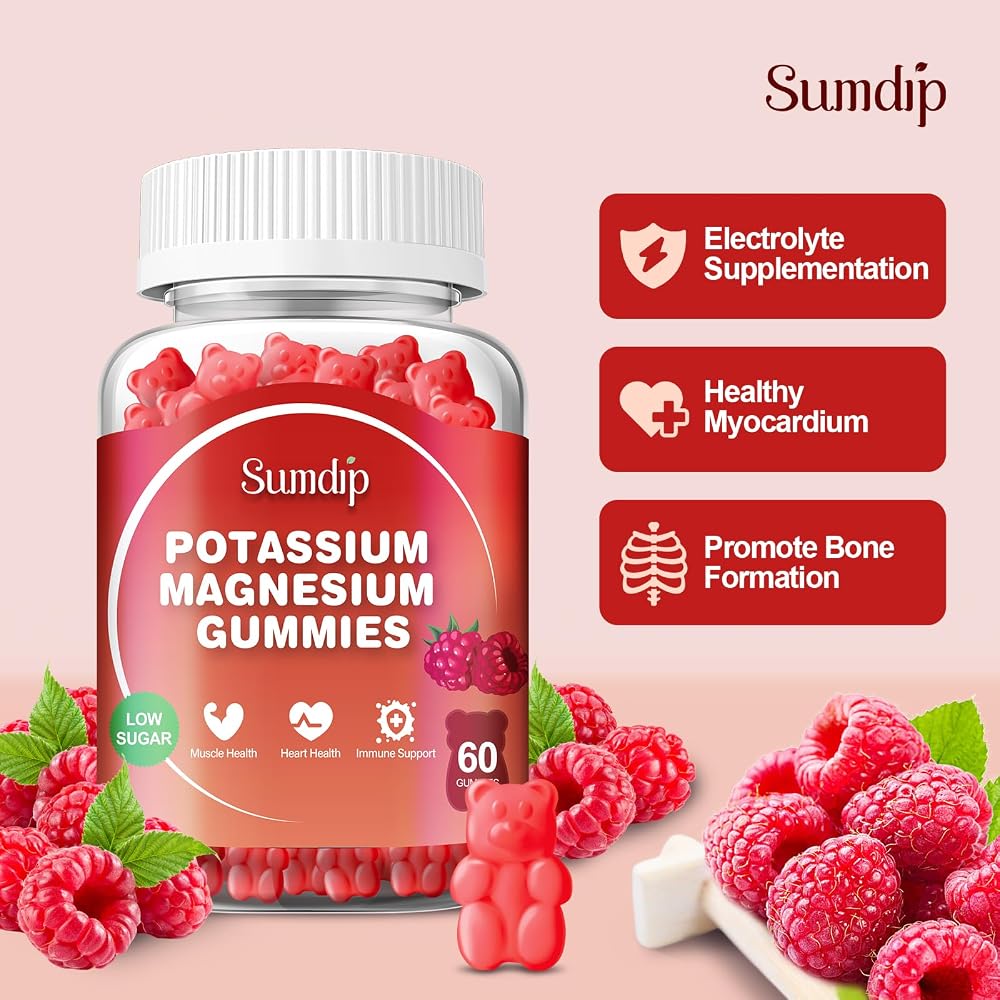 SumDIP Magnesium Potassium Gummies Raspberry - 120 Count - image 2