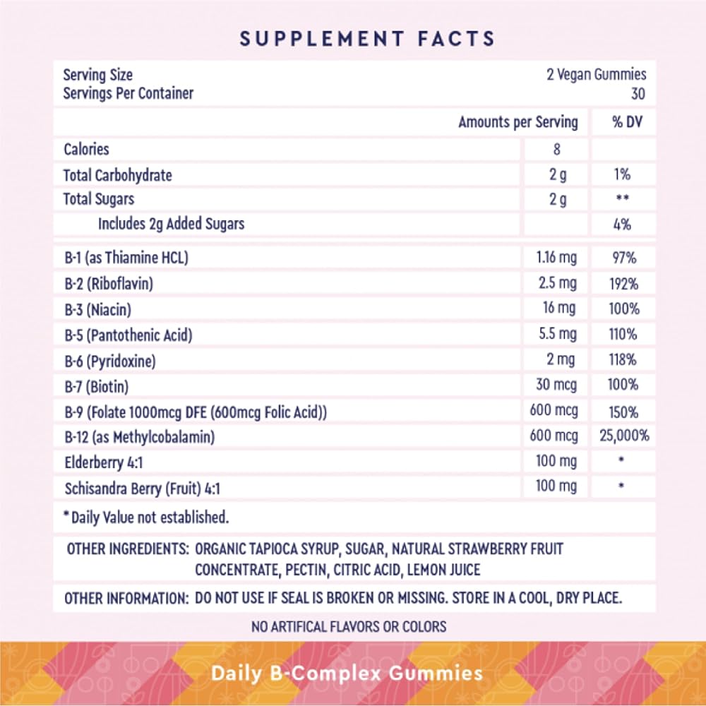 WELL THEORY Daily B-Complex Gummies for Brain & Metabolism - 60 Gummies - image 5