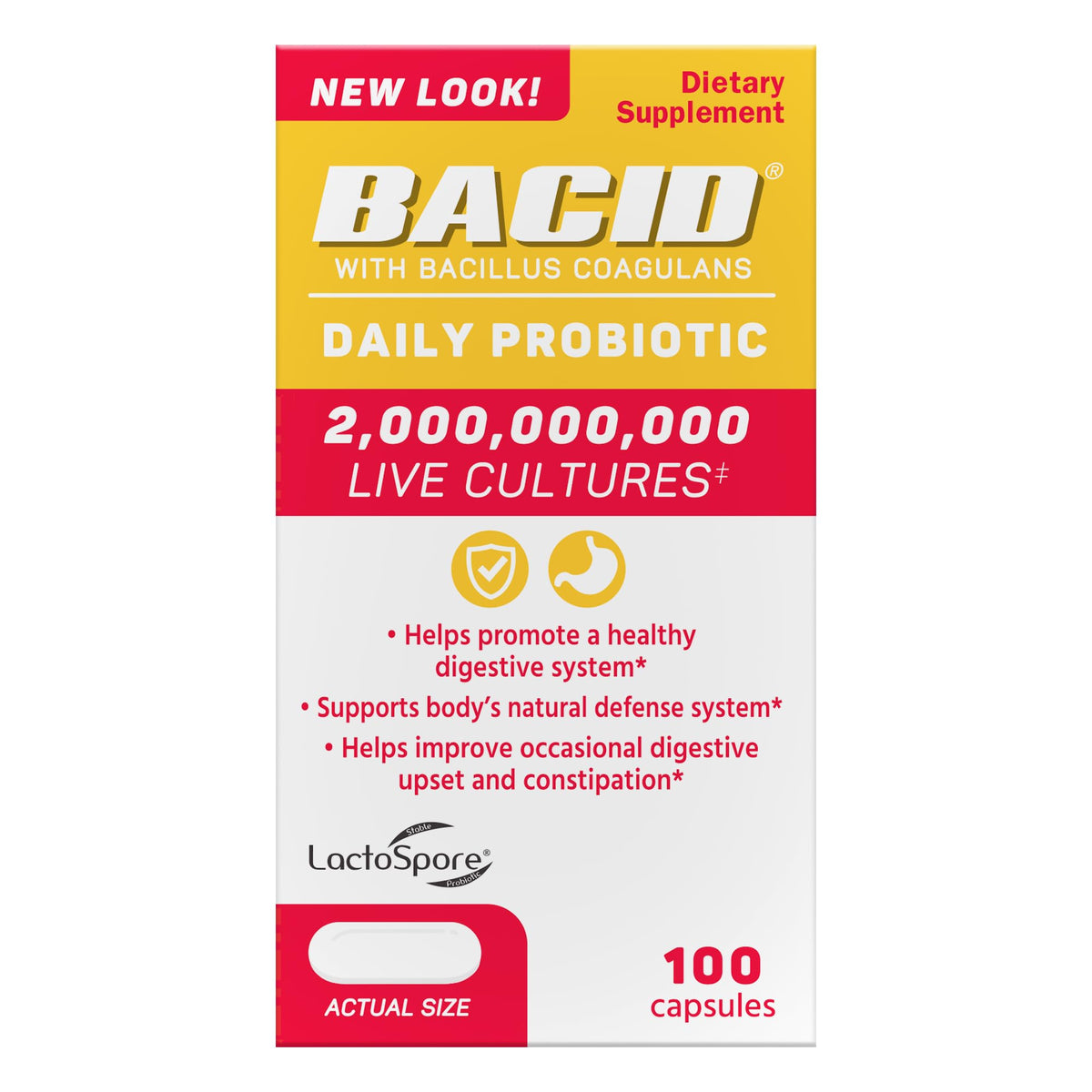 Bacid Daily Probiotic with Bacillus Coagulans for Digestive Health