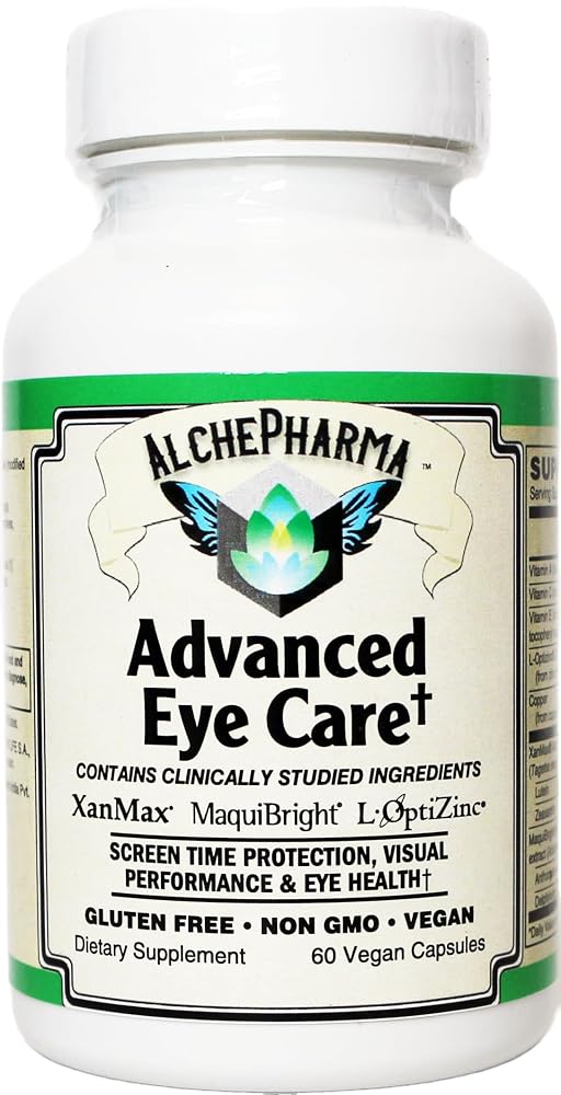AlchePharma Advanced Eye Care Supplement with Lutein & Zeaxanthin - 60 Capsules