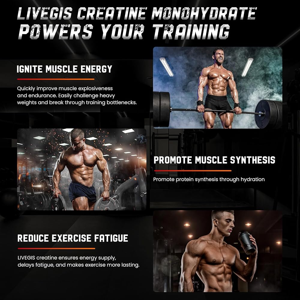 LIVEGIS Creatine Monohydrate Powder Unflavored - 500g - image 6