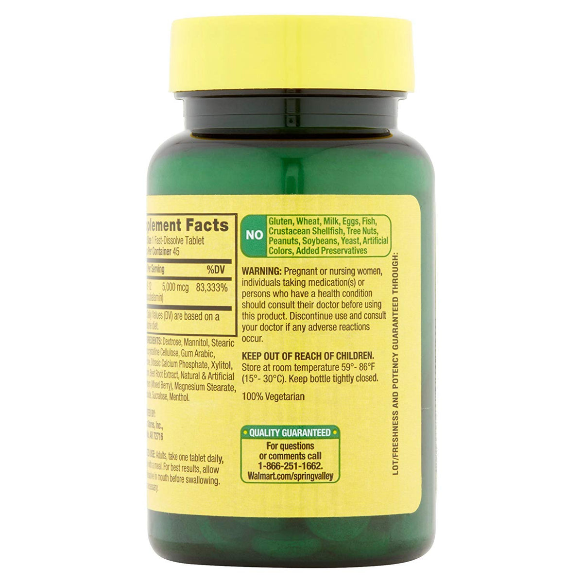 Lrthyonis Spring Valley Vitamin B12 5000 mcg - 45 Tablets - image 2