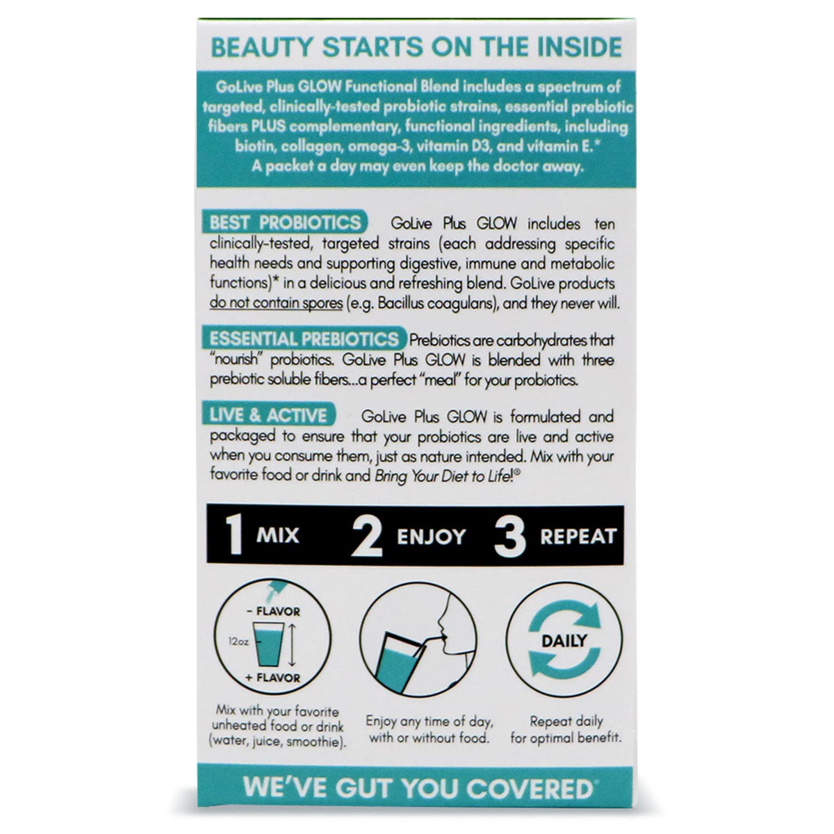 GoLive Probiotics & Prebiotics Powder for Beauty - 10 Packets - image 2