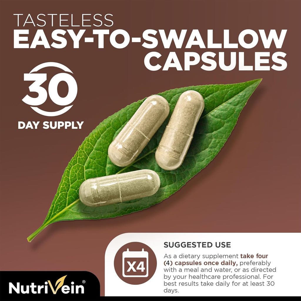 Nutrivein Premium Nootropic Mushroom Supplement 2600 mg - 120 Capsules - image 3