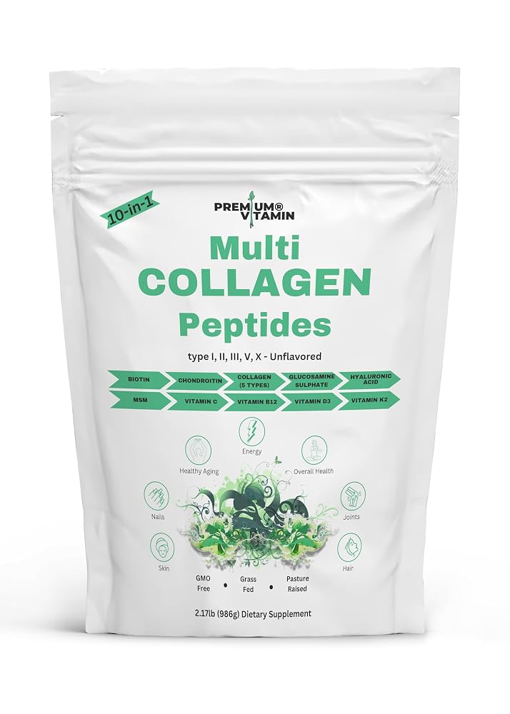 Premium Vitamin Multi Collagen Peptides Powder - 2.17 lbs