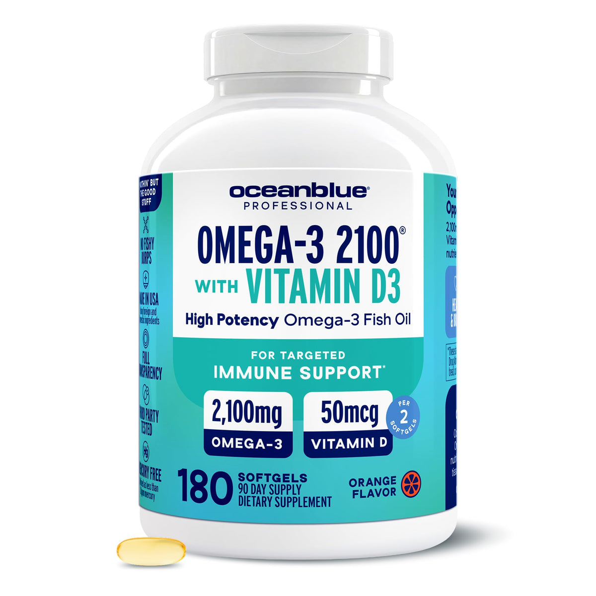 Oceanblue Professional Omega-3 2100 with Vitamin D3 - 180 Softgels