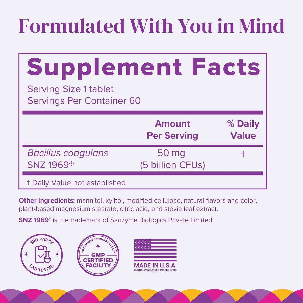 BariMelts Probiotic 5 Billion CFU Digestive Health - 60 Tablets - image 2