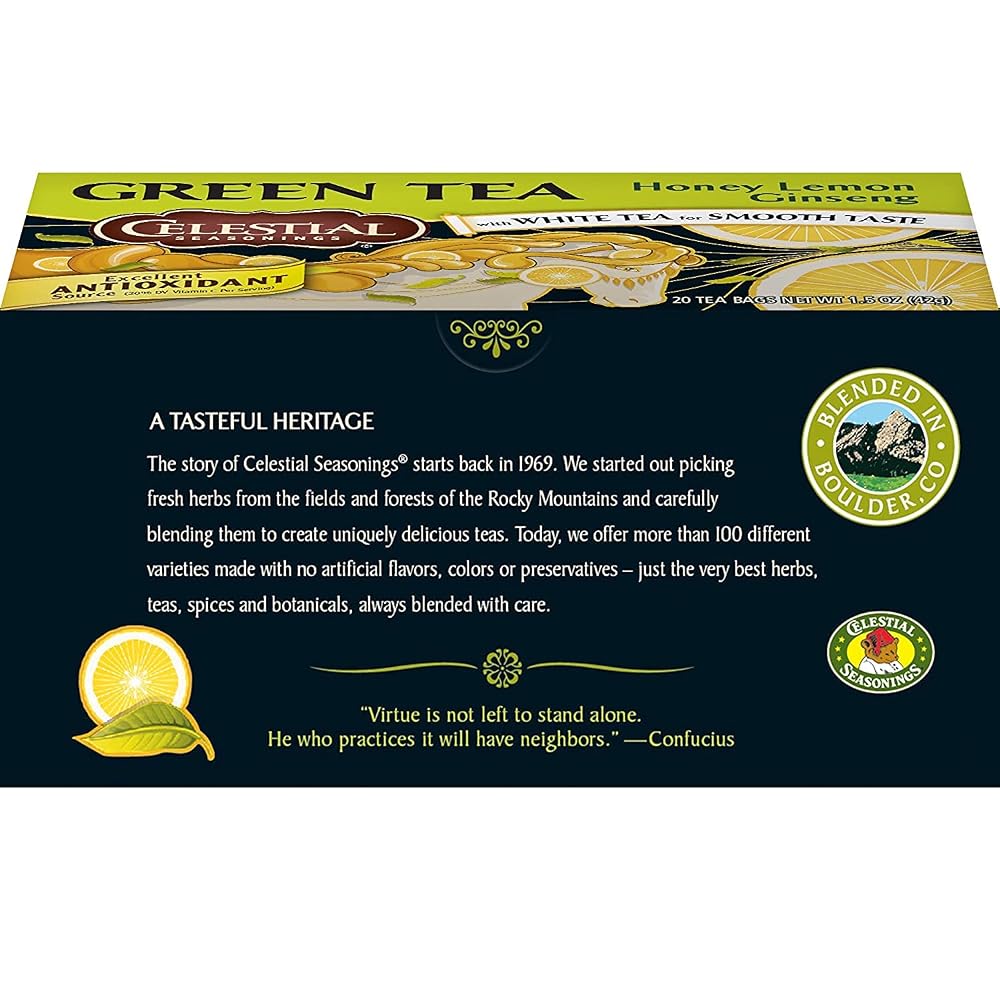Celestial Seasonings Honey Lemon Ginseng Green Tea - 20 Bags - image 3