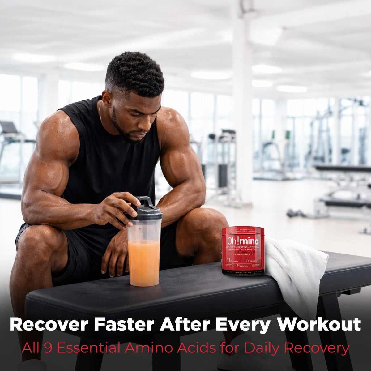Oh!mino Ohmino BCAA + EAA Powder, Amino Acid Supplement, 40 Servings