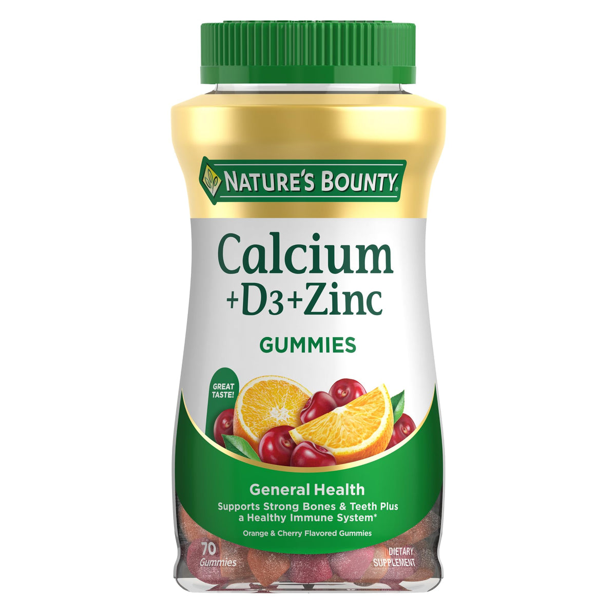 Nature's Bounty Calcium + D3 + Zinc Gummies - 70 Count